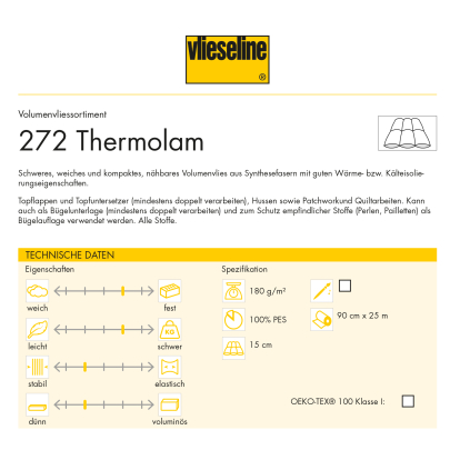 Freudenberg Vlieseline 272 Thermolam Breite 90 cm | Laufmeter