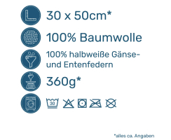 Federkissen Größe 30 x 50 cm Bezug: 100%...