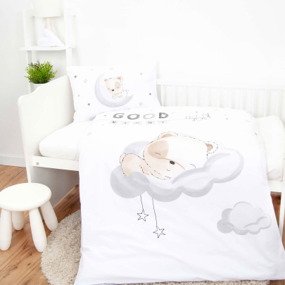 HERDING Kinderbettwäsche Set 100 x 135 cm Sleeping Little Bear