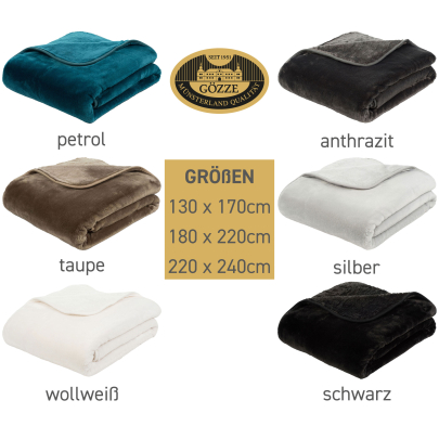 Gözze Cashmere-Feeling Premium Kuscheldecke 500 g/m²