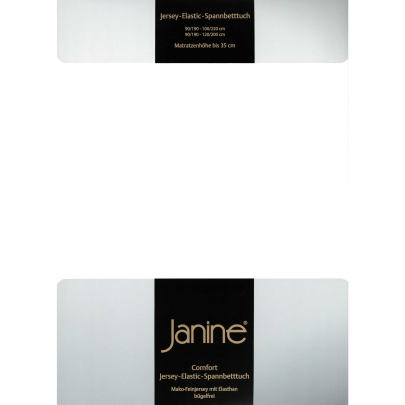 JANINE Spannbetttuch Elastic-Jersey 5002 - bügelfrei & elastisch 100 × 200 cm weiß