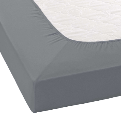 JANINE Spannbetttuch Elastic-Jersey 5002 - bügelfrei & elastisch 150 × 200 cm opalgrau