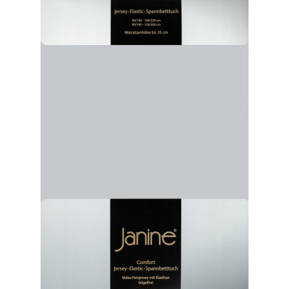 JANINE Spannbetttuch Elastic-Jersey 5002 - bügelfrei & elastisch 200 × 200 cm silber