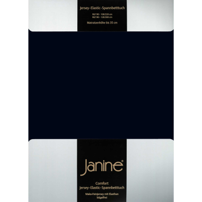 JANINE Spannbetttuch Elastic-Jersey 5002 - bügelfrei & elastisch 200 × 200 cm schwarz