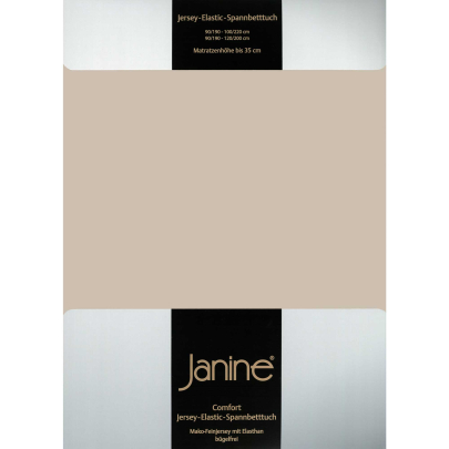 JANINE Spannbetttuch Elastic-Jersey 5002 - bügelfrei & elastisch 100 × 200 cm naturell