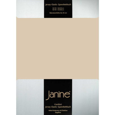 JANINE Spannbetttuch Elastic-Jersey 5002 - bügelfrei & elastisch 150 × 200 cm sand