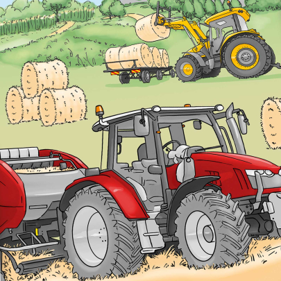 HERDING Kinder-Wendebettwäsche Set 100 x 135 cm “Traktor”